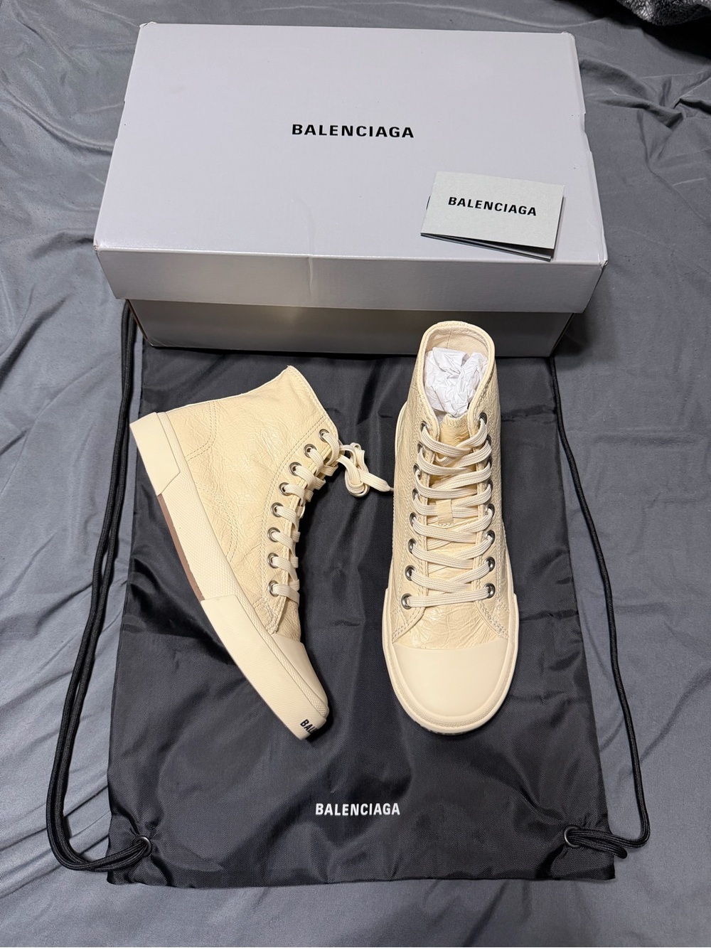 Balenciaga Paris High ‘white Arena Lambskin’ size 38EUR/8US